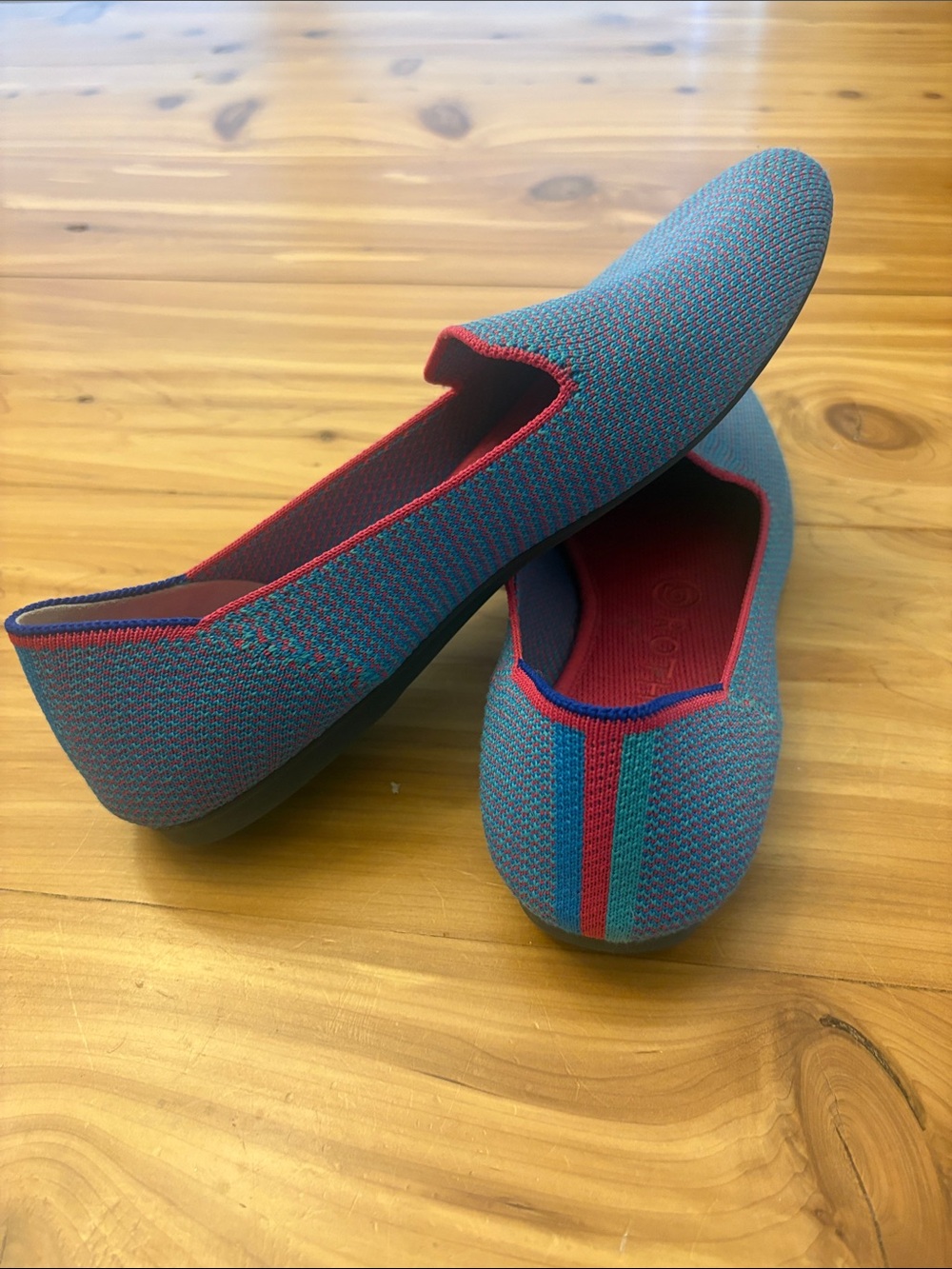 Rothy’s Bluebell Triple Stitch Loafer EUC SOLDOUT Blue/DK Pink SZE 8.5 - Picture 2 of 3